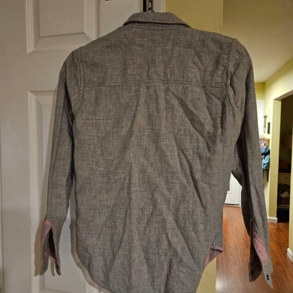 Faherty women's pink and gray reversible flannel shirt - Picture 2 of 7